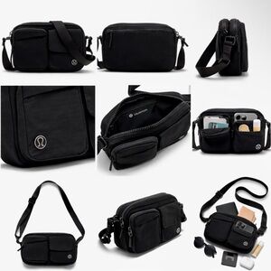 Lululemon Black Utility Crossbody Bag | Multi Pocket Everyday Organizer